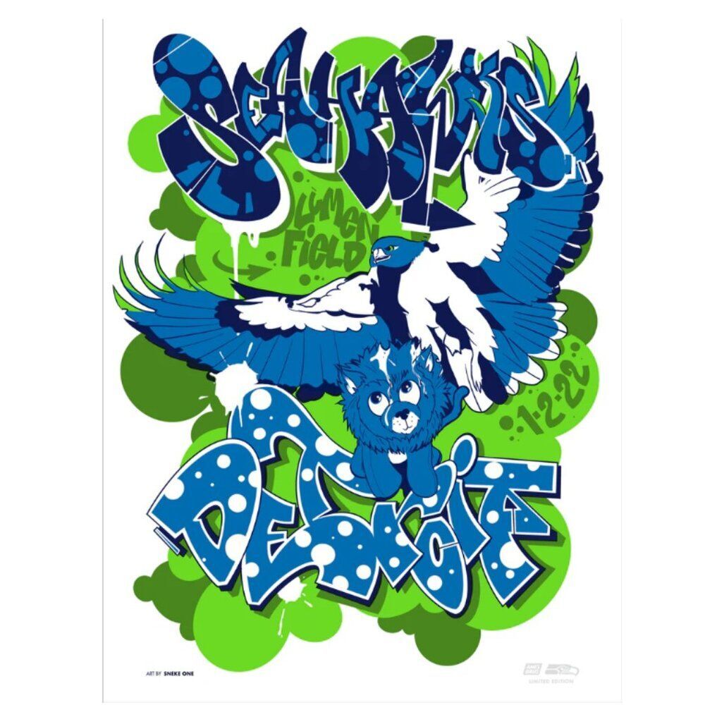 Seattle Seahawks Art Print 2021 Seahawks vs Lions Gameday Poster